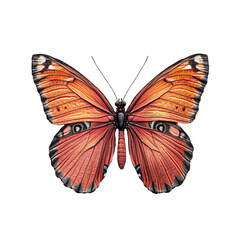 A vibrant orange butterfly displaying intricate wing patterns.