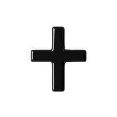 Obraz premium Glossy Black Plus Sign, Cross Symbol, 3D Render