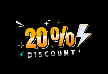 20 percent discount banner, Sale offer sign. Special offer symbol. Discount promotion
