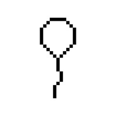 Fototapeta premium Balloon pixel icon vector design with trendy style