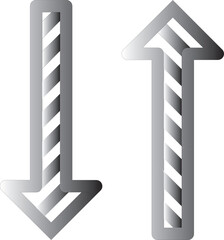 Upward And Downward Arrows Highlighting Direction and Contrast in Motion