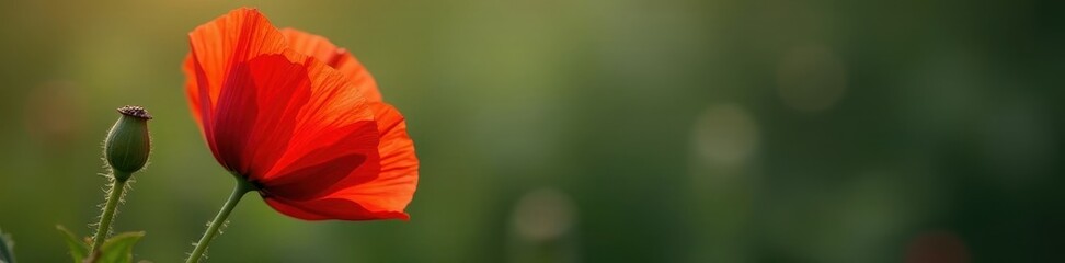 Single red poppy, delicate petals, crisp detail , macro, photography, nature