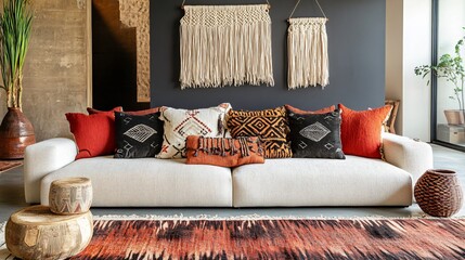 Chic Minimalist Sofa for Modern Boho Living Room