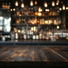 product display setup on dark wooden table