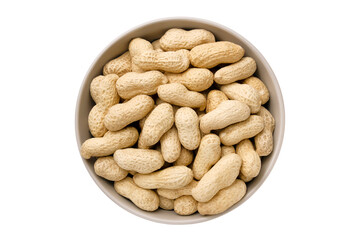 Peanuts isolated on the white background