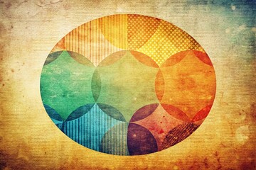 Vintage Hand-Drawn Circle Design Element for Print Media - Retro Style Graphic