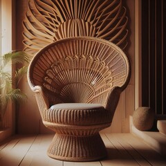 Fan Back Wicker Chair A chair with a back that flares out like a