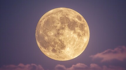 Full moon, night sky, clouds
