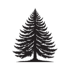 Douglas Tree Silhouette - Minimalist Tree Design - Douglas Tree Vector - Illustration of Douglas Tree.