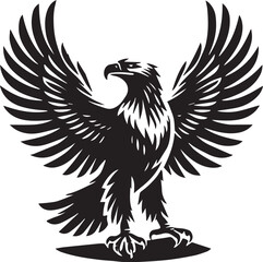 Fototapeta premium black eagle tattoo vector, eagle silhouette vector, eagle logo vector, eagle vector icon, eagle silhouette vector isolated on white background
