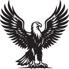 Obraz premium black eagle tattoo vector, eagle silhouette vector, eagle logo vector, eagle vector icon, eagle silhouette vector isolated on white background