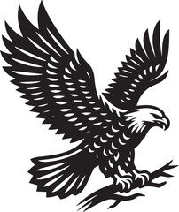 Obraz premium black eagle tattoo vector, eagle silhouette vector, eagle logo vector, eagle vector icon, eagle silhouette vector isolated on white background