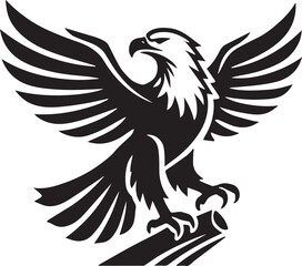 Fototapeta premium black eagle tattoo vector, eagle silhouette vector, eagle logo vector, eagle vector icon, eagle silhouette vector isolated on white background