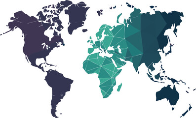 Obraz premium A unique low-poly vector world map .eps