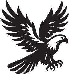 Obraz premium black eagle tattoo vector, eagle silhouette vector, eagle logo vector, eagle vector icon, eagle silhouette vector isolated on white background