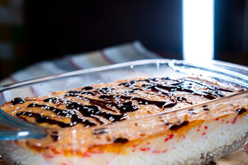 Easy Sushi Bake. Sushi Casserole. © Denis