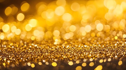 Golden Glitter Background with Sparkling Lights