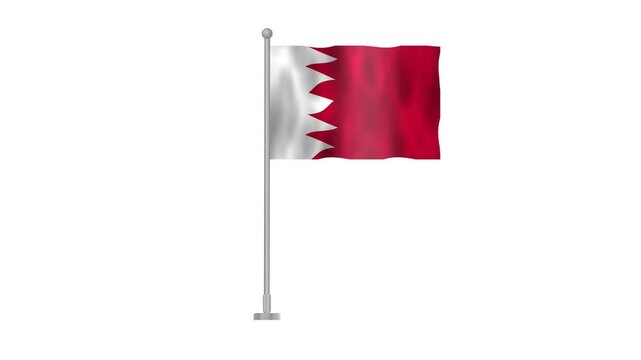 Bahrain Flag Waving Transparent Background