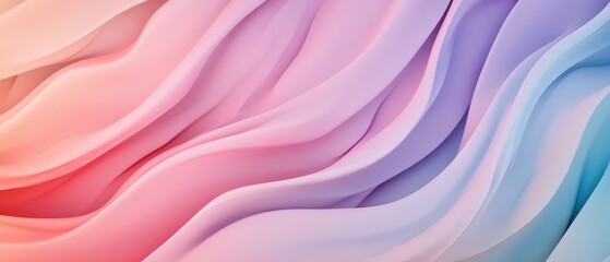 Obraz premium Soft pastel waves with geometric symmetry, forming a modern and fluid abstract background