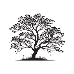 Eastern redbud Tree Silhouette - Minimalist Tree Design - Eastern Redbud Tree Vector - Tree Design - Tree Illustration.