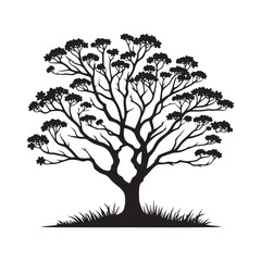 Fototapeta premium Eastern redbud Tree Silhouette - Minimalist Tree Design - Eastern Redbud Tree Vector - Tree Design - Tree Illustration.