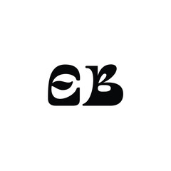 Obraz premium EB monogram logo design letter text name symbol monochrome logotype alphabet character simple logo