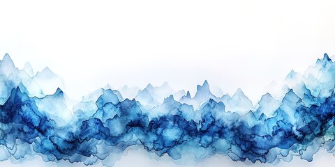 Obraz premium watercolor stain blue paint on paper texture Generative AI , isolated on white background, 