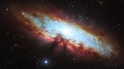 Fototapeta premium Spiral Galaxy and Starry Field Shining in Deep Outer Space