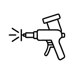 paint spray gun icon, paint spray gun line art - simple line art of paint spray gun, perfect for paint spray gun logos and icons
