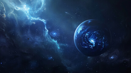 Obraz premium Blue space background