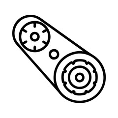 timing belt icon, timing belt line art - simple line art of timing belt, perfect for timing belt logos and icons