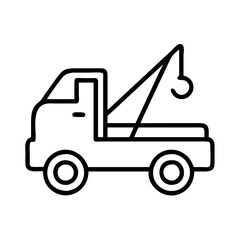 tow truck icon, tow truck line art - simple line art of tow truck, perfect for tow truck logos and icons