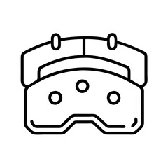 brake pads icon, brake pads line art - simple line art of brake pads, perfect for brake pads logos and icons