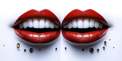 Obraz premium red lips with heart