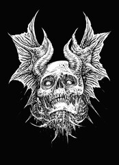 skull with wings