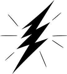 lightning logo silhouette with white background