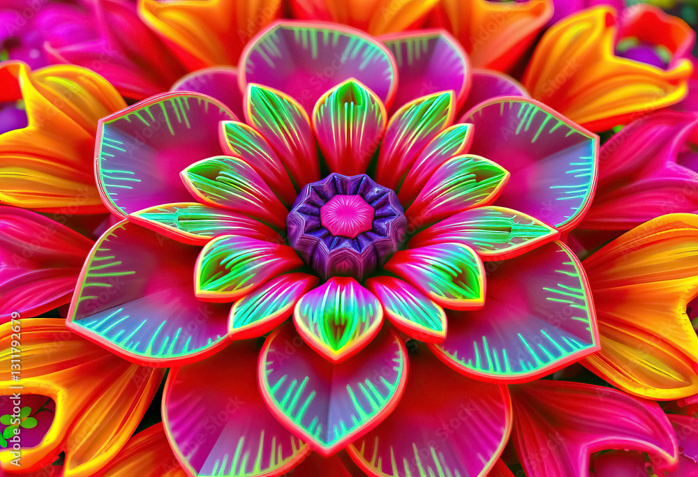 Leinwandbilder vibrant and colorful bloom stunning array of petals and in close up