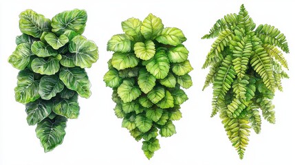 Fototapeta premium Hanging Plants Illustration Isolated