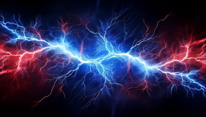 赤色の稲光と青い色の稲光（red and blue lightning）
