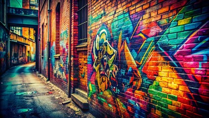 Vintage Urban Street Art Graffiti Texture Background - Vibrant Colors & Grunge Style
