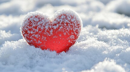 Fototapeta premium Heart in Snow; Winter Day; Outdoors; Nature