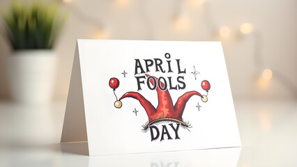 April Fool's Day Card with Jester Hat Design