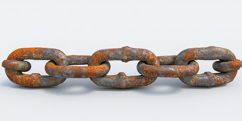 Obraz premium Rusty chain isolated on white background , 