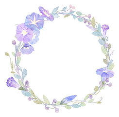 frame with flowers and butterflies