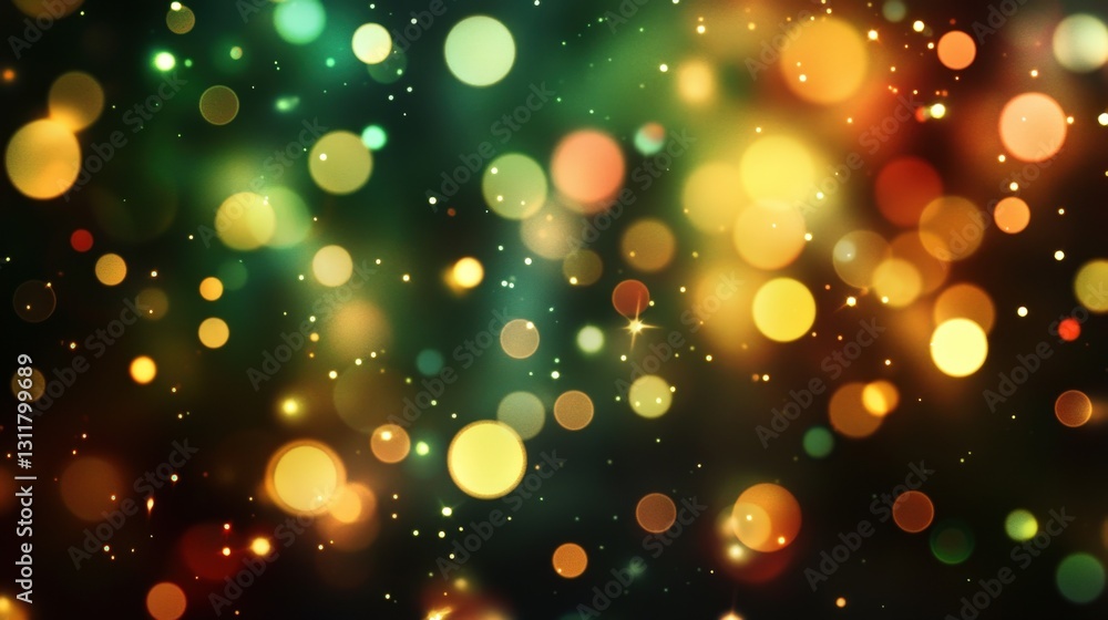 Aufkleber a vibrant, colorful background with blurred bokeh effects, featuring luminous circles in various siz
