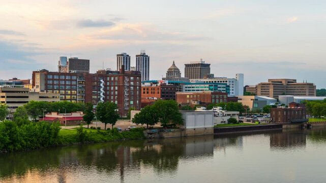 Peoria, Illinois, USA Downtown City Skyline