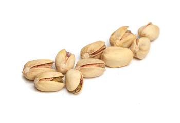 pistachio nuts on white background