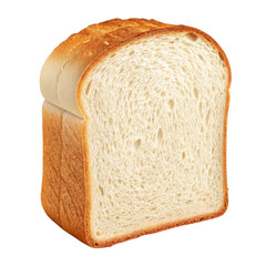 single slice of white bread isolated on transparent background