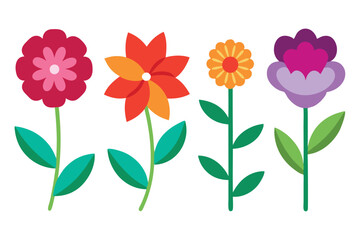 Diverse floral vector illustrations featuring vibrant flowers, perfect for microstock and design projects.