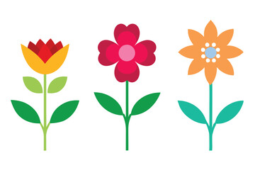 Diverse floral vector illustrations featuring vibrant flowers, perfect for microstock and design projects.